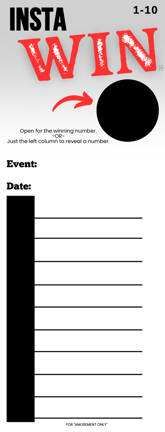 Insta Win Pick-a-Winner Seal Game Pull Tabs 75ct of 10 Lines