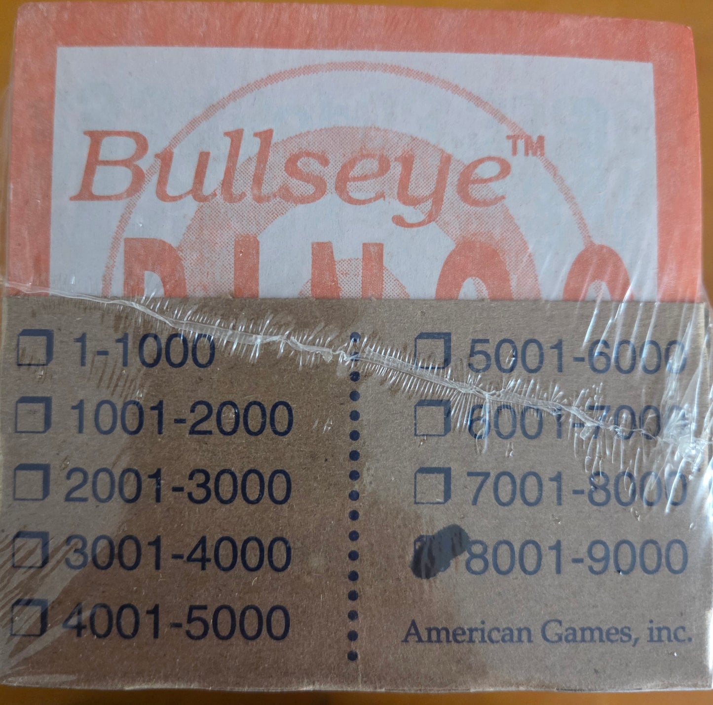 Orange 1on Bullseye Covered Bingo Paper 1000 Cards