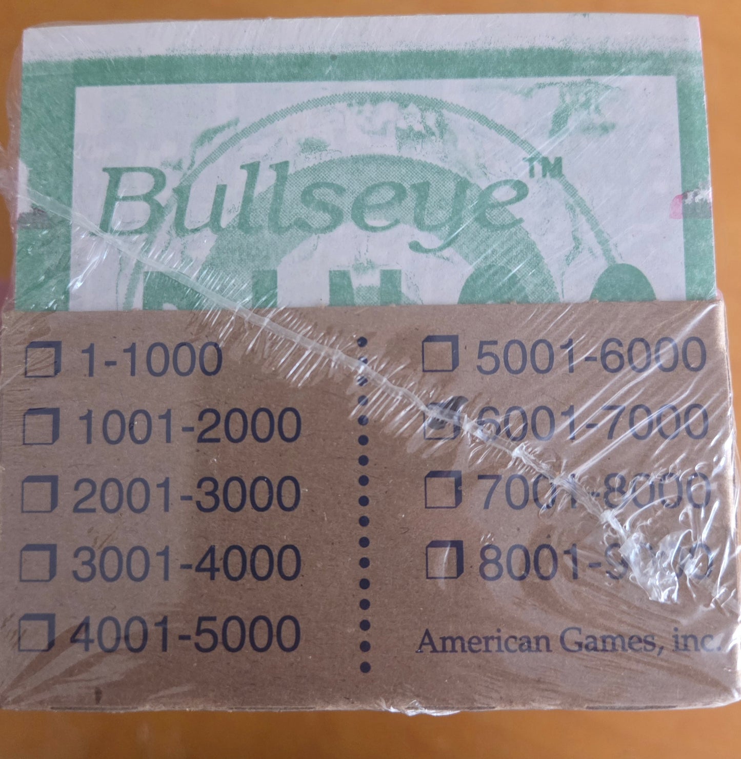 Green 1on Bullseye Covered Bingo Paper 1000 Cards