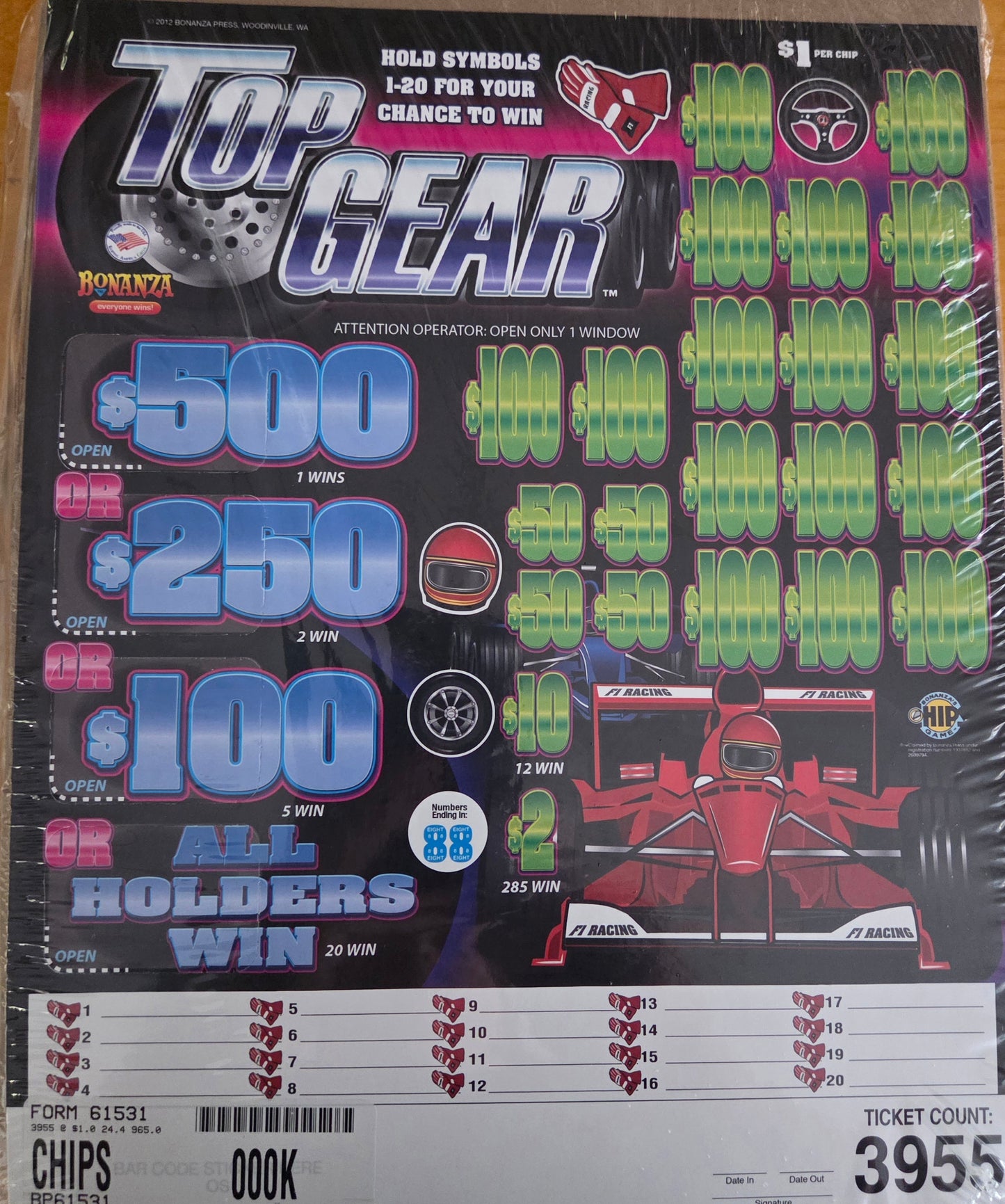Top Gear 3955ct Chip Pull Tab