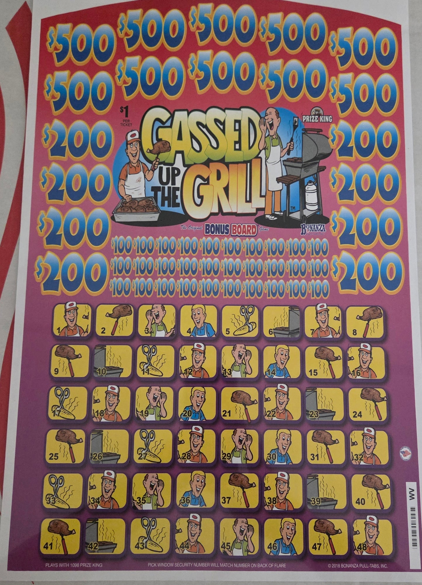 Gassed Up The Grill 396ct Subset Bonus Board Pull Tabs