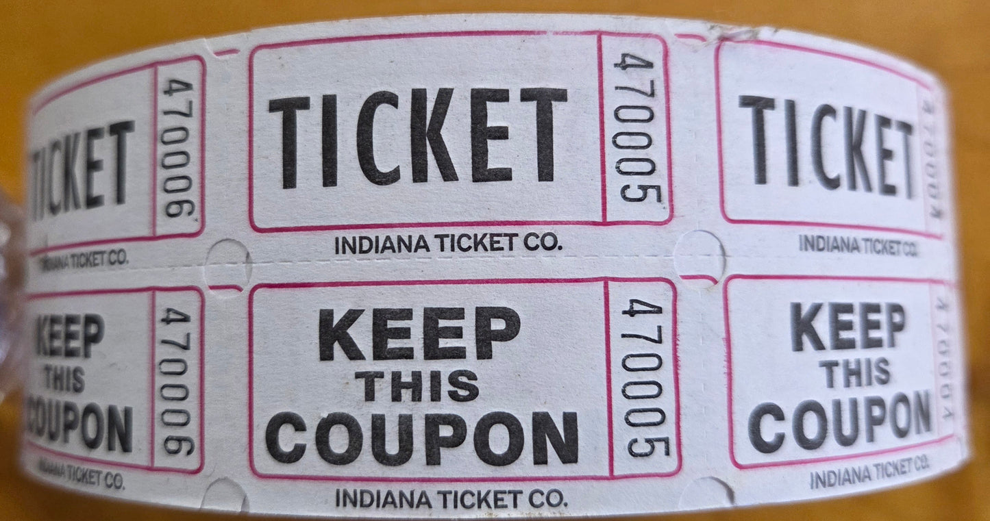 White Raffle Tickets