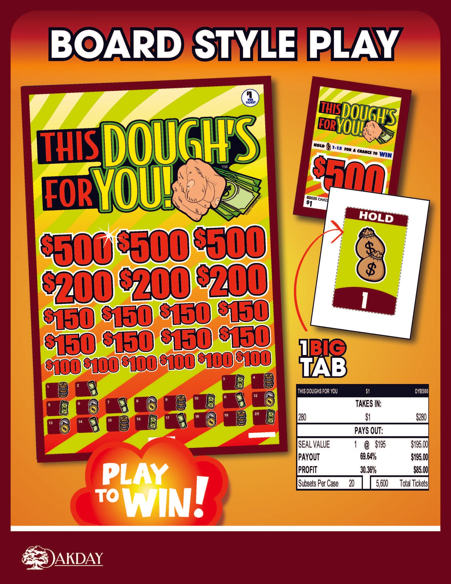 This Dough's For You 280ct Subset Bonus Board Pull Tabs