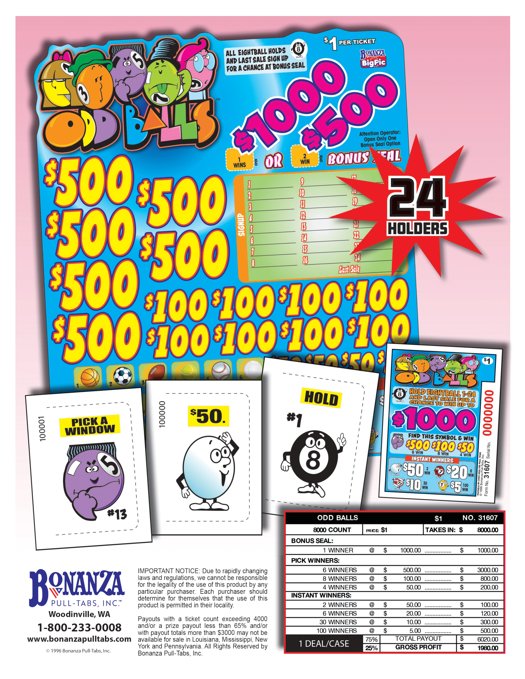 Pull tab odds outlet calculator