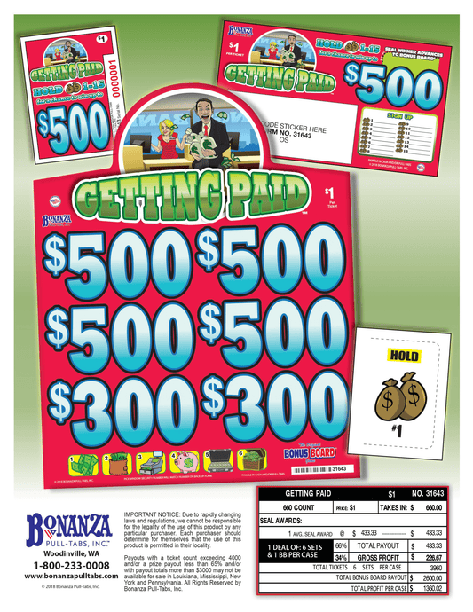 gettin paid pull tabs