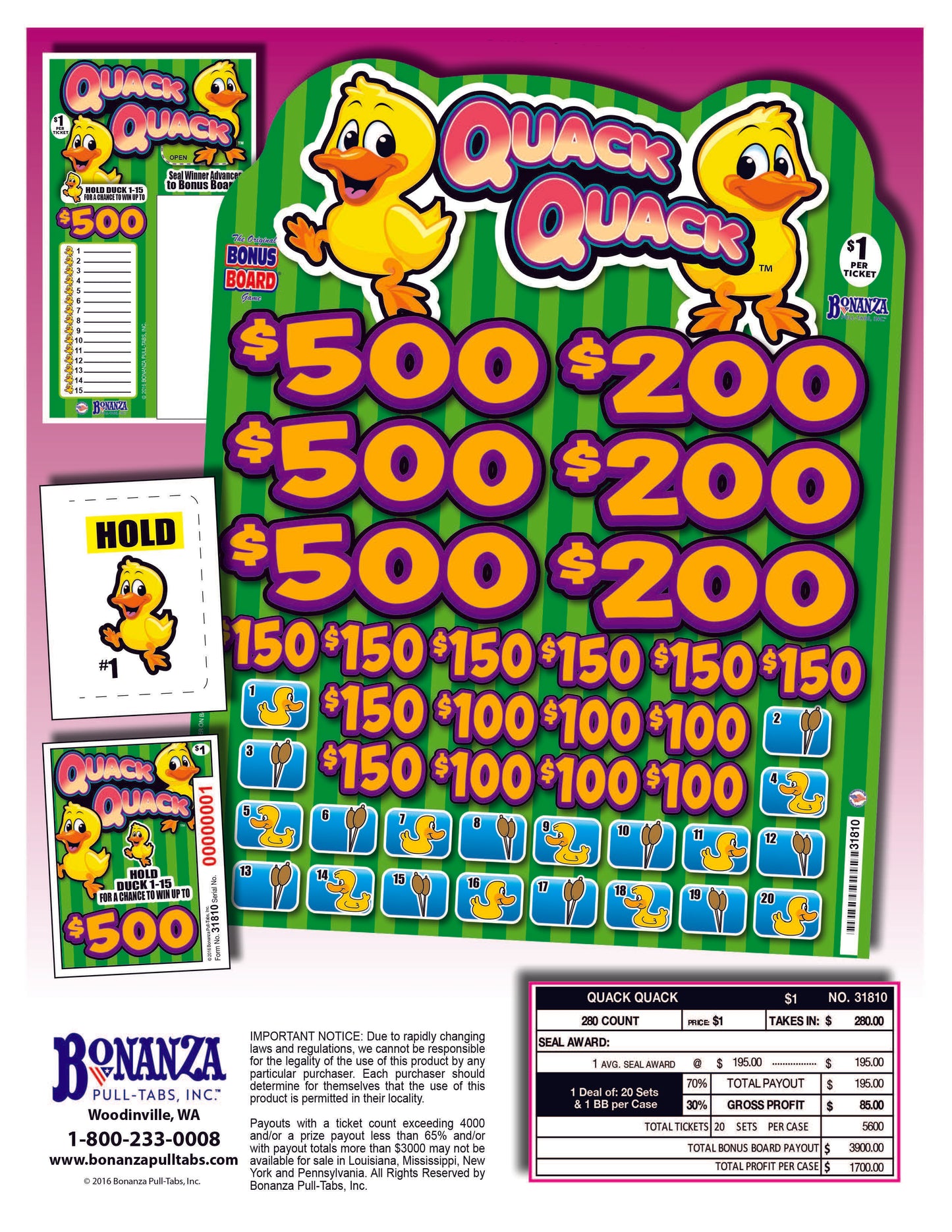 quack quack pull tabs