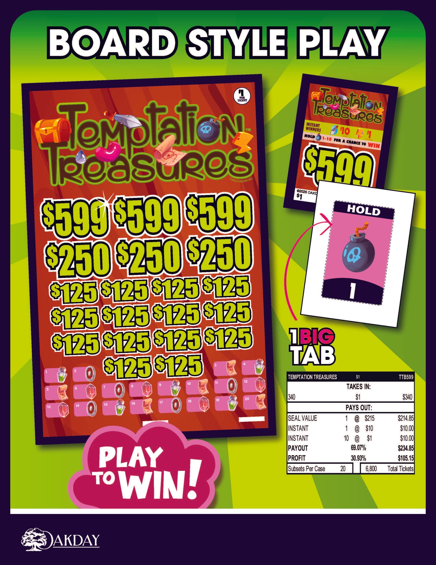 Temptation Treasures 340ct Subset Bonus Board Pull Tabs