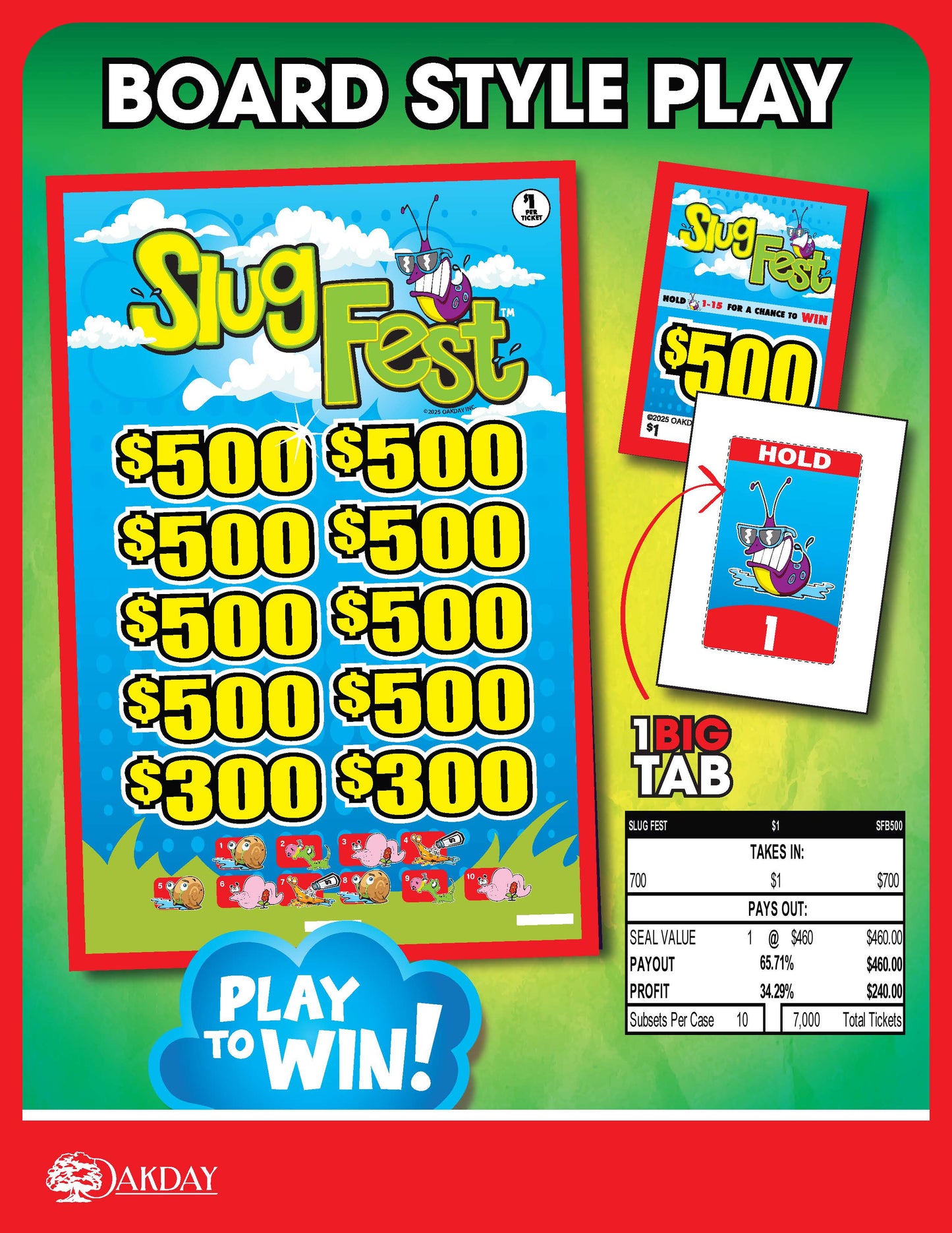 Slug Fest 700ct Subset Bonus Board Pull Tabs