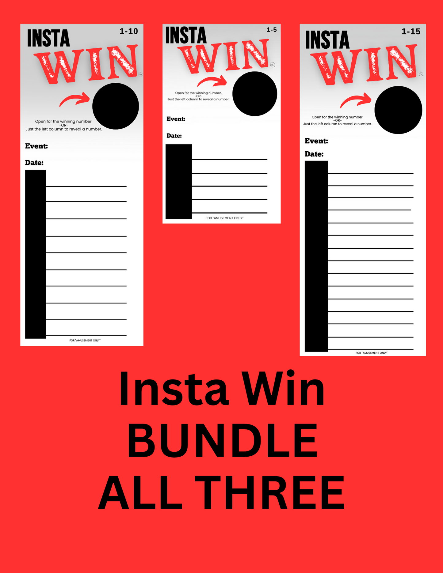 Insta Win Pick-a-Winner Seal Game Pull Tabs 3 pack of 75ct