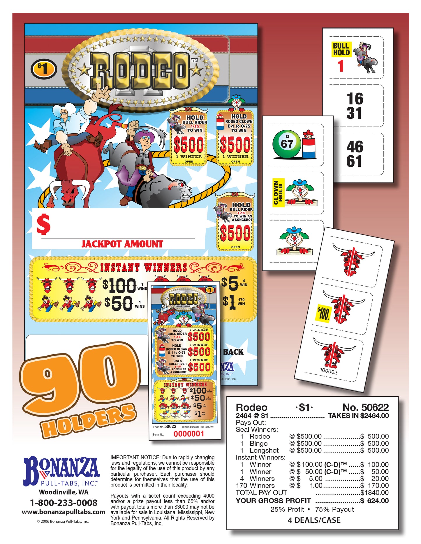 Rodeo 2464ct Seal Game Pull Tabs