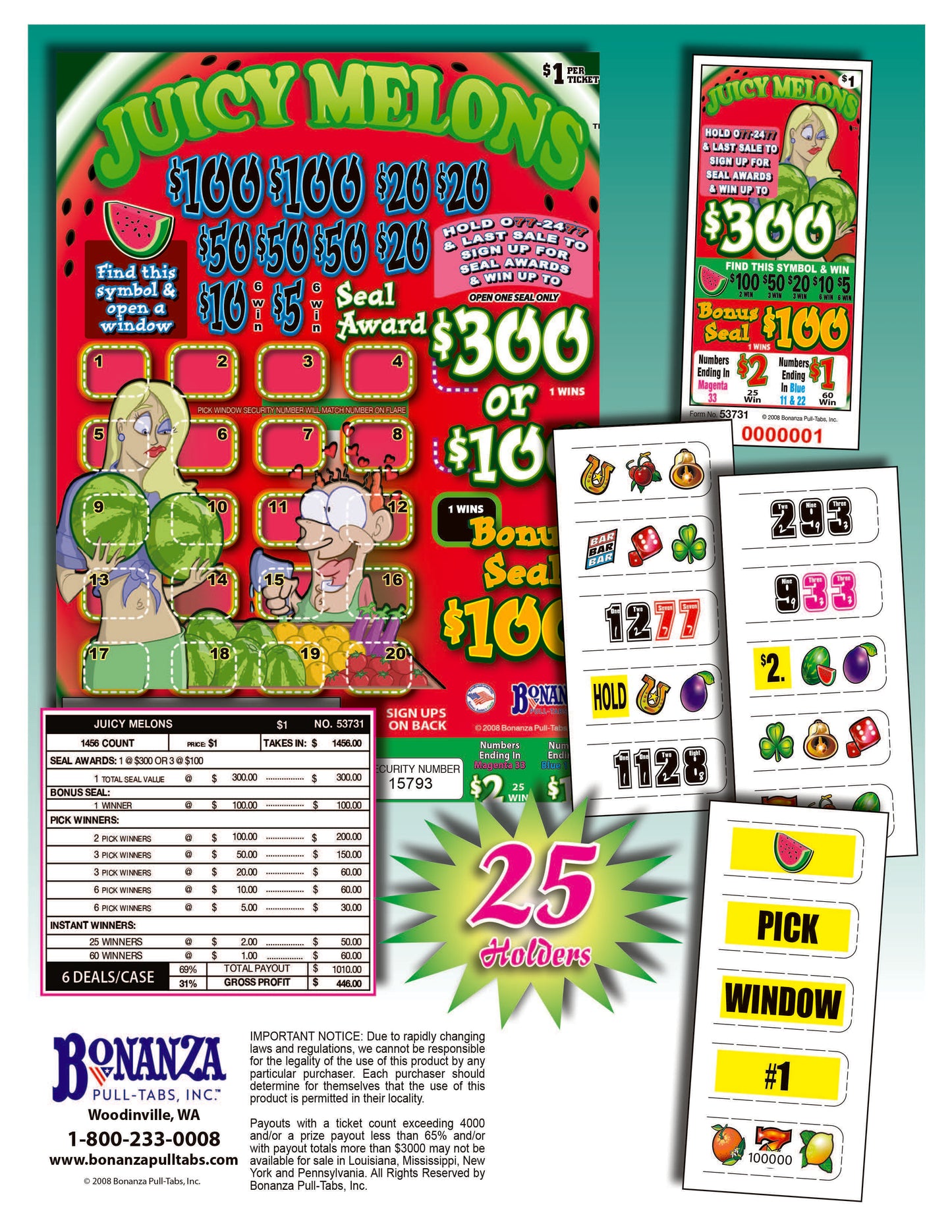 Juicy Melons 1456ct LS Seal Game Pull Tabs