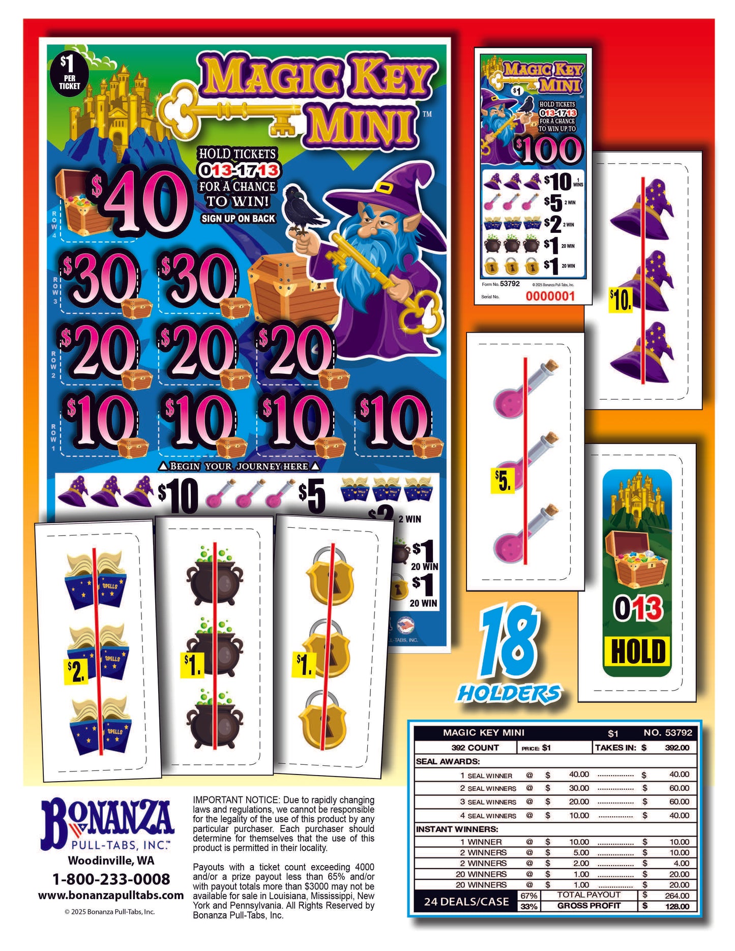 Magic Key Mini 392ct Climber Seal Game Pull Tabs