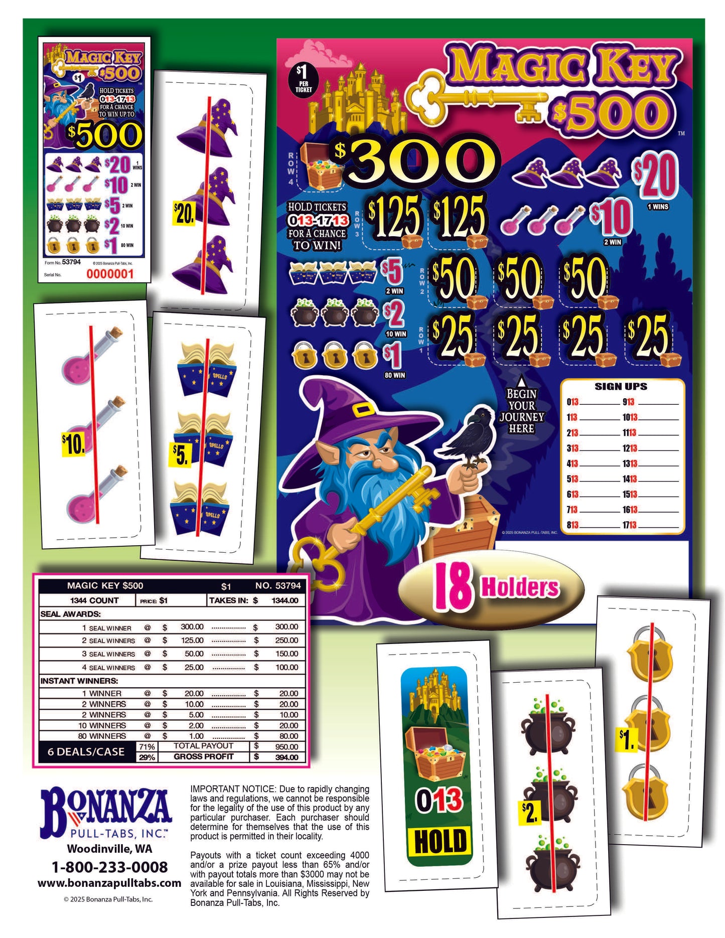 Magic Key 1344ct Climber Seal Game Pull Tab