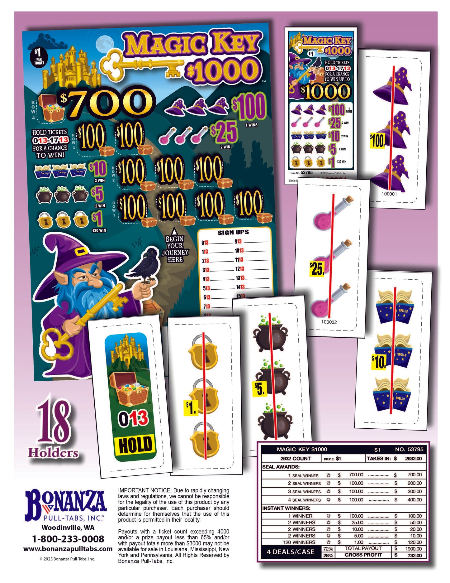 Magic Key 2632ct Climber Seal Game Pull Tabs