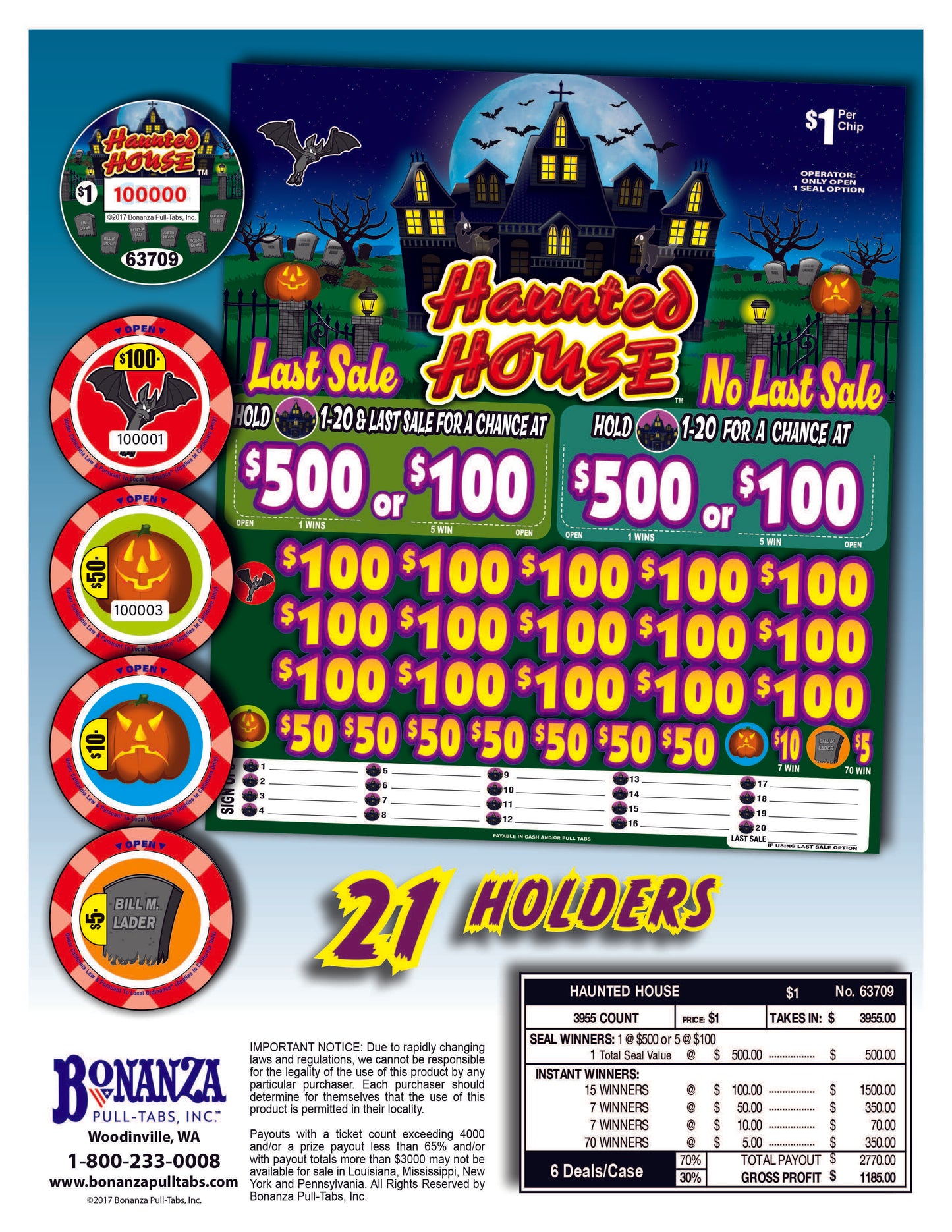 haunted house pull tab