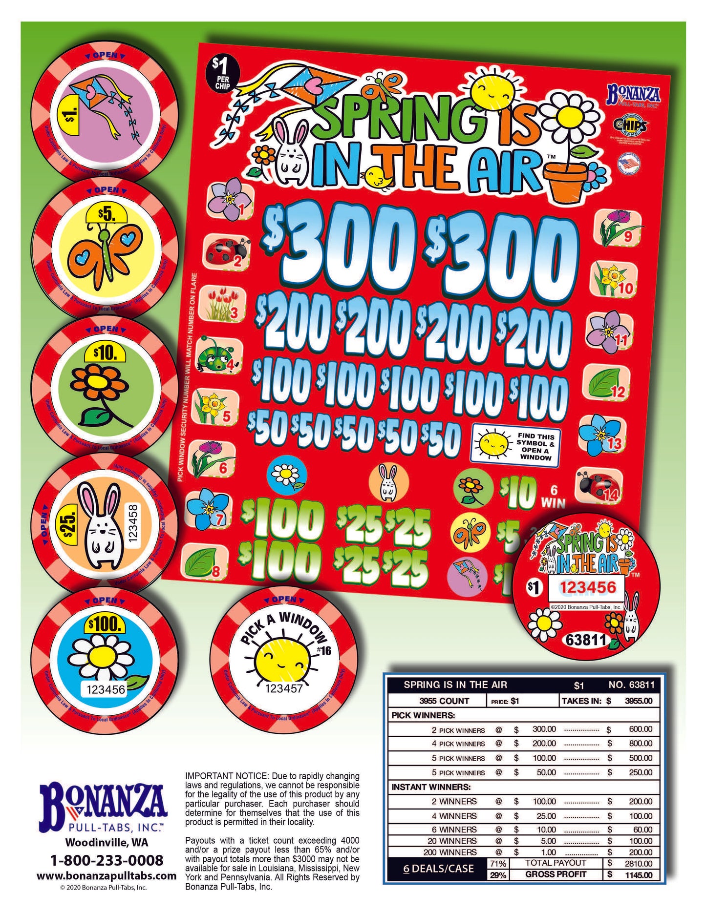Spring Is In The Air 3955ct Chip Pull Tabs