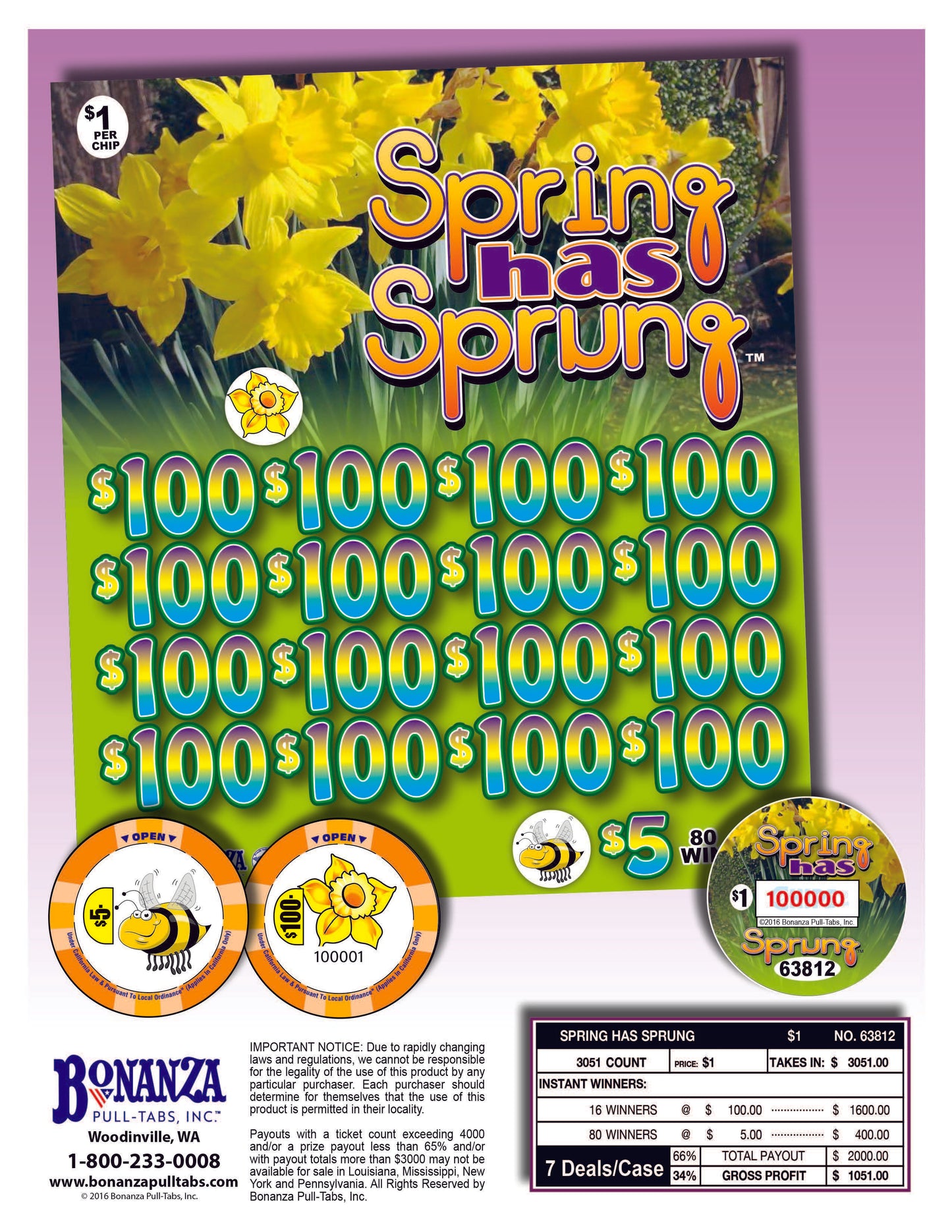 Spring Has Sprung 3051ct Chip Pull Tabs