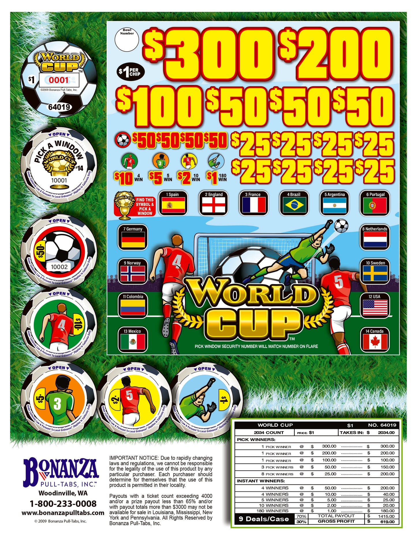 World Cup 2034ct Chip Pull Tab
