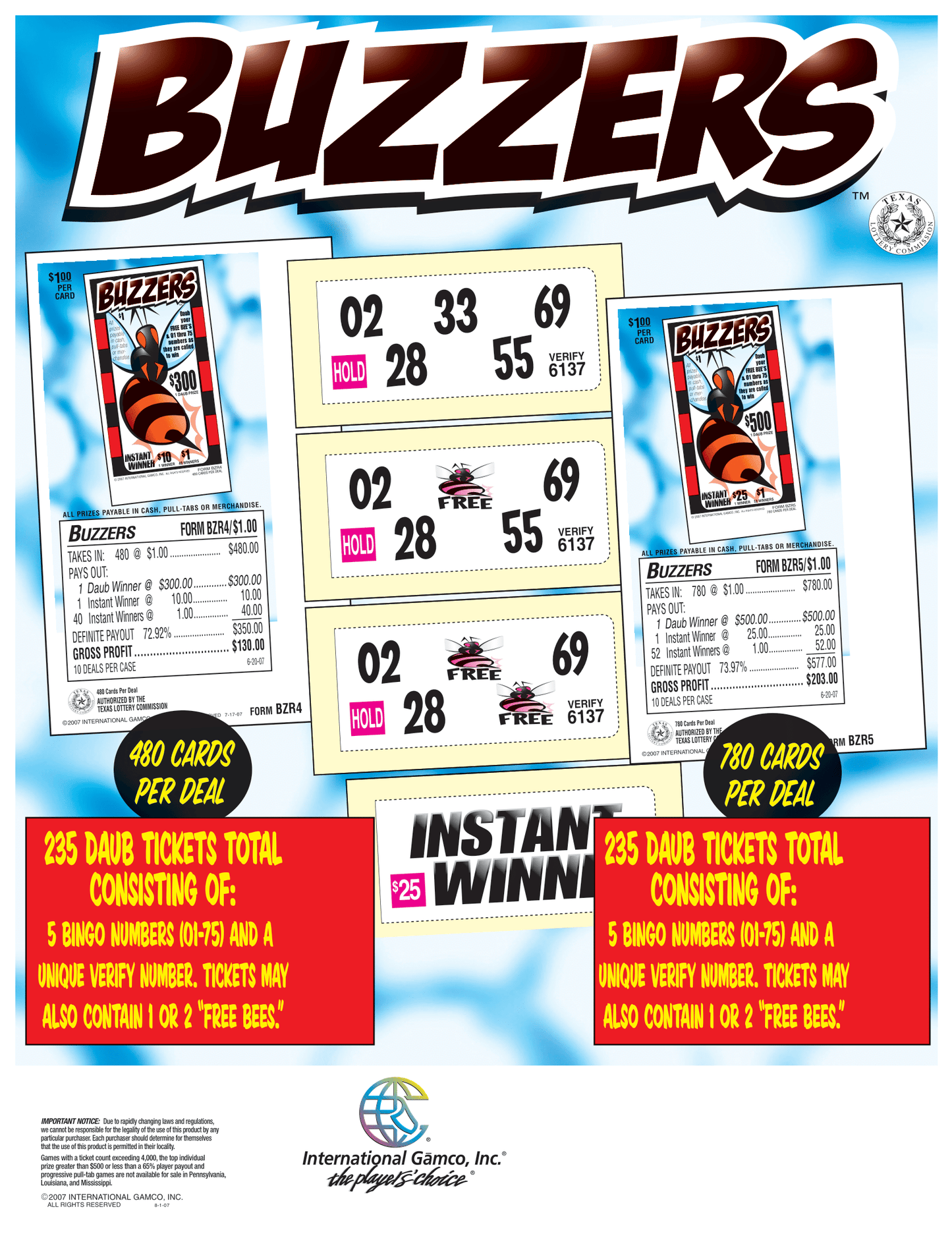 buzzers daub tabs