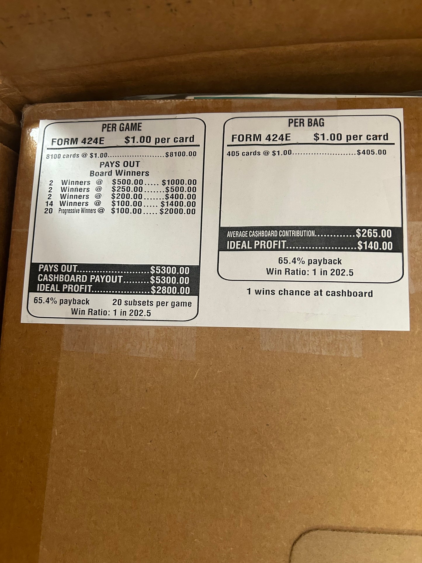 Tic Tac Attack 405ct Daub Ticket Pull Tabs