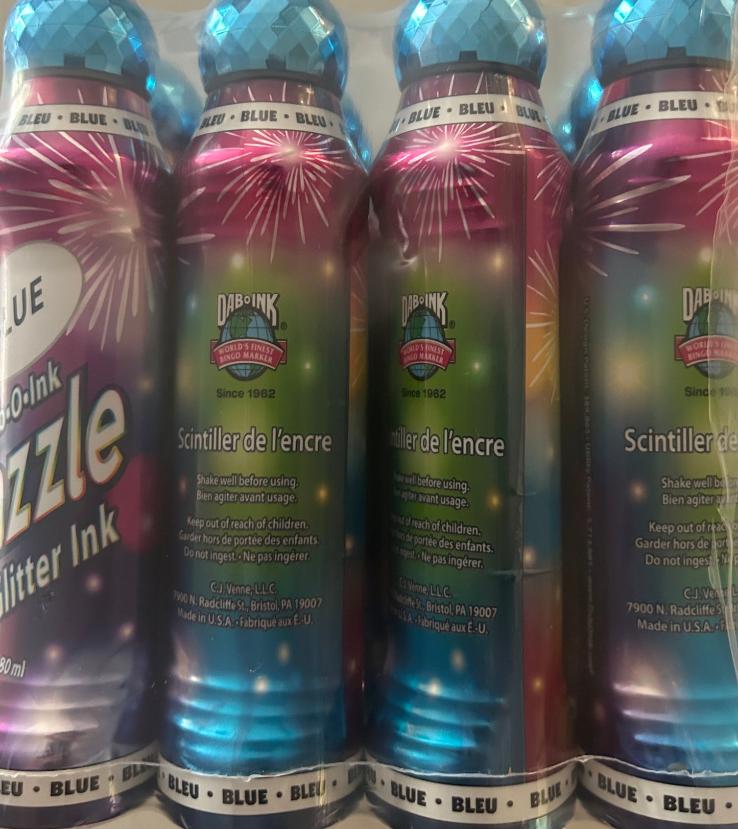 12ct Blue Dazzle Glitter Bingo Daubers