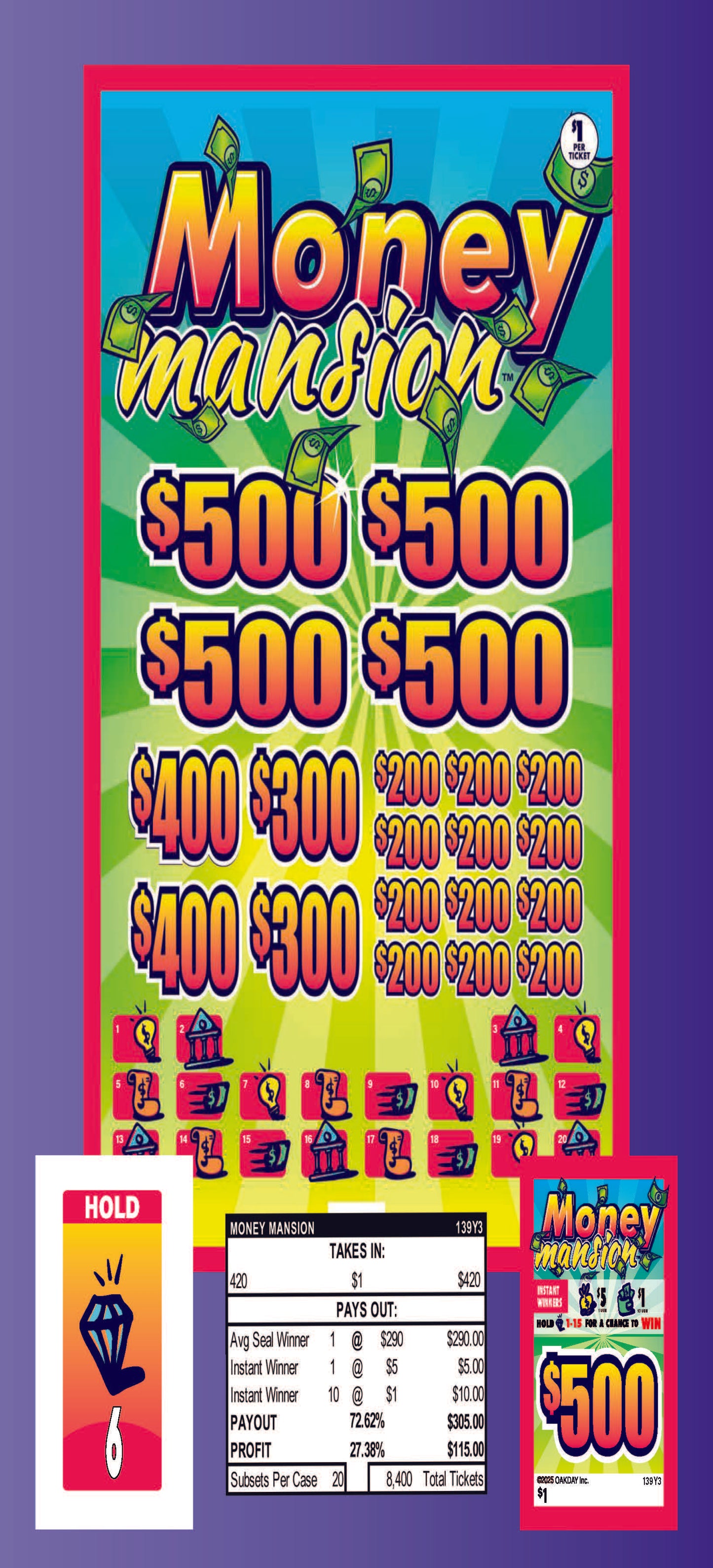 Money Mansion 420ct Subset Bonus Board Pull Tabs