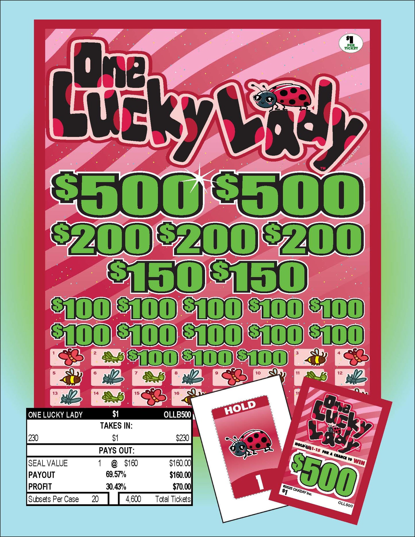 one lucky lady pull tab