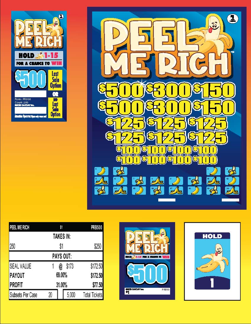 Peel Me Rich 250ct Subset Bonus Board Pull Tabs