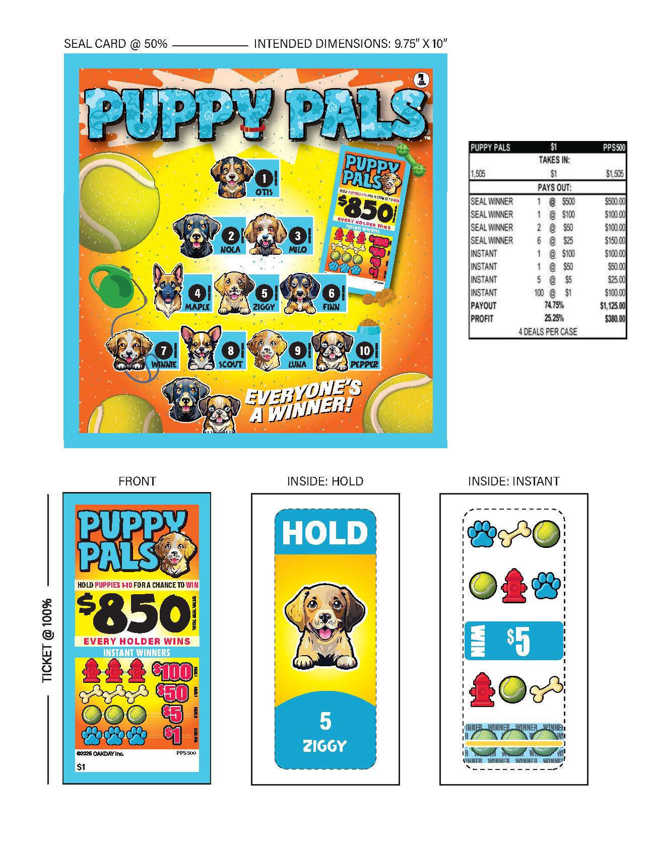 Puppy Pals 1505ct Seal Game Pull Tabs