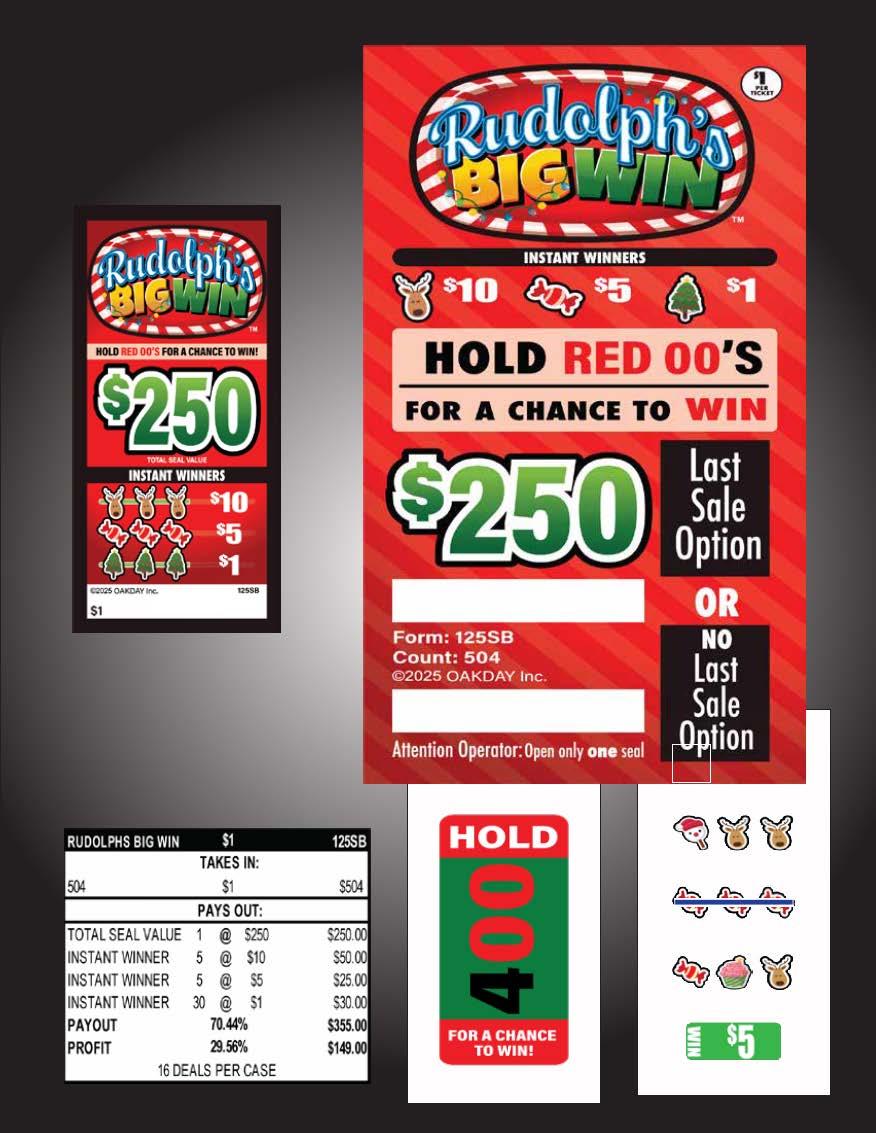 Rudolph's Big Win 504ct Seal Game Pull Tabs