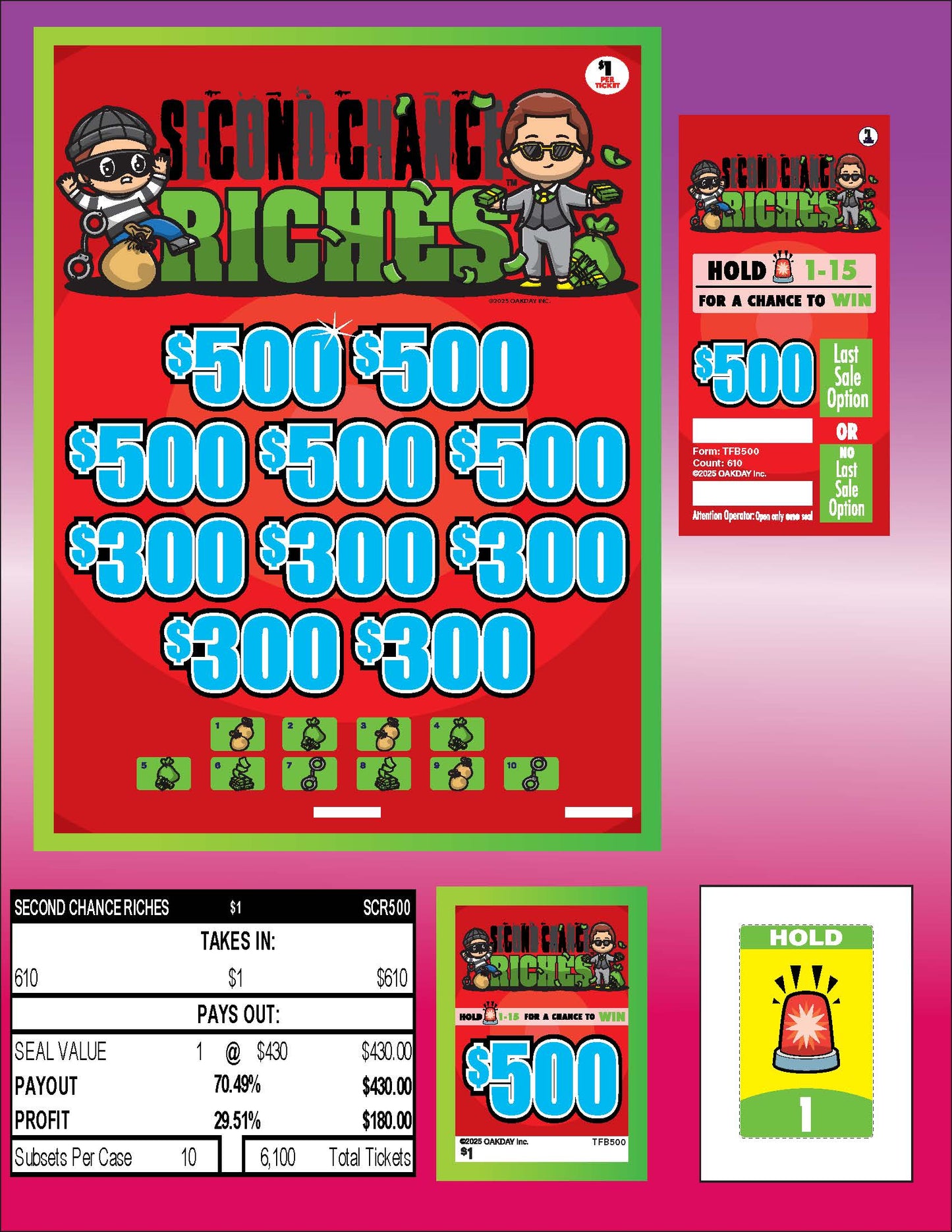 Second Chance Riches 610ct Subset Bonus Board Pull Tabs