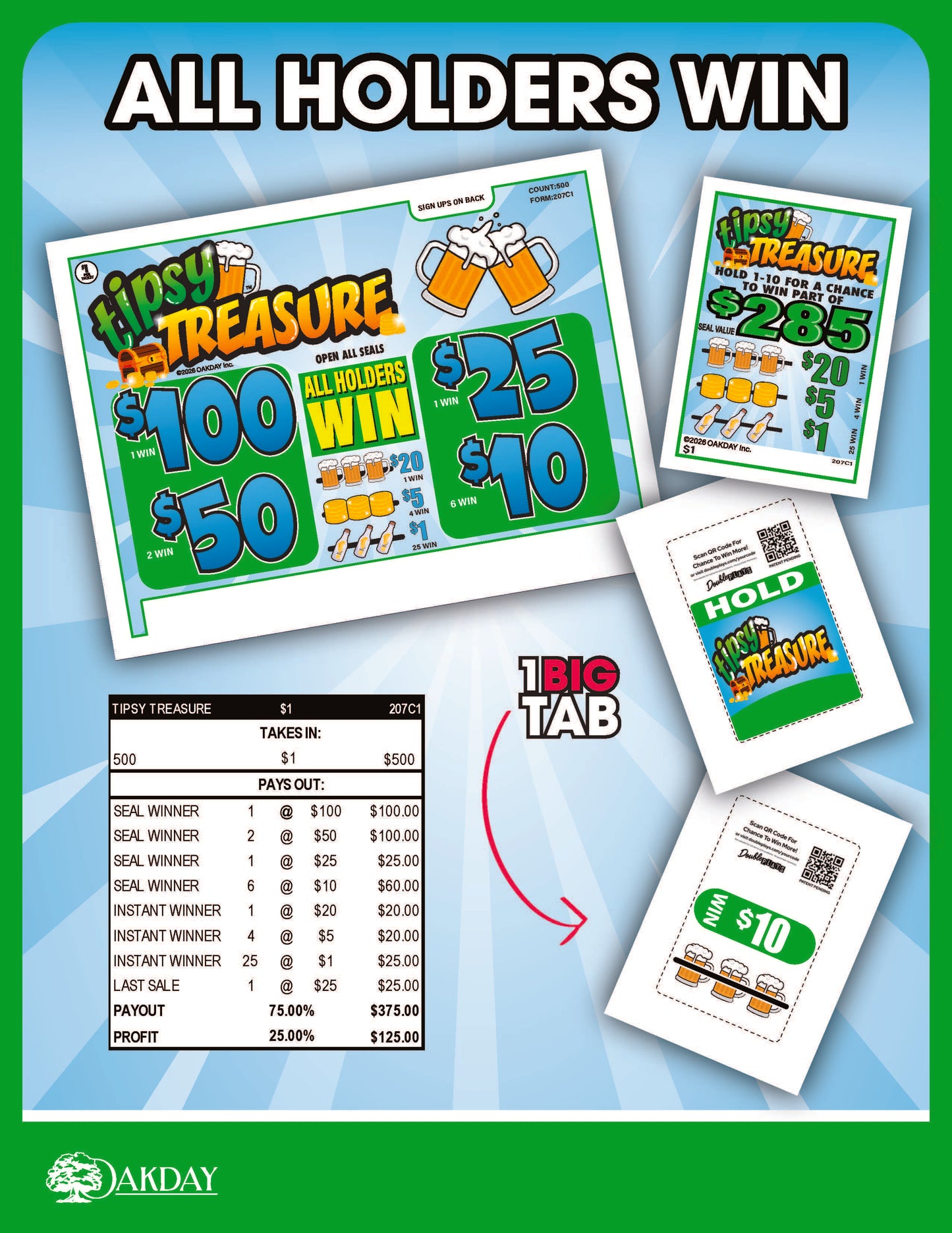 Tipsy Treasure 500ct Seal Game Pull Tab