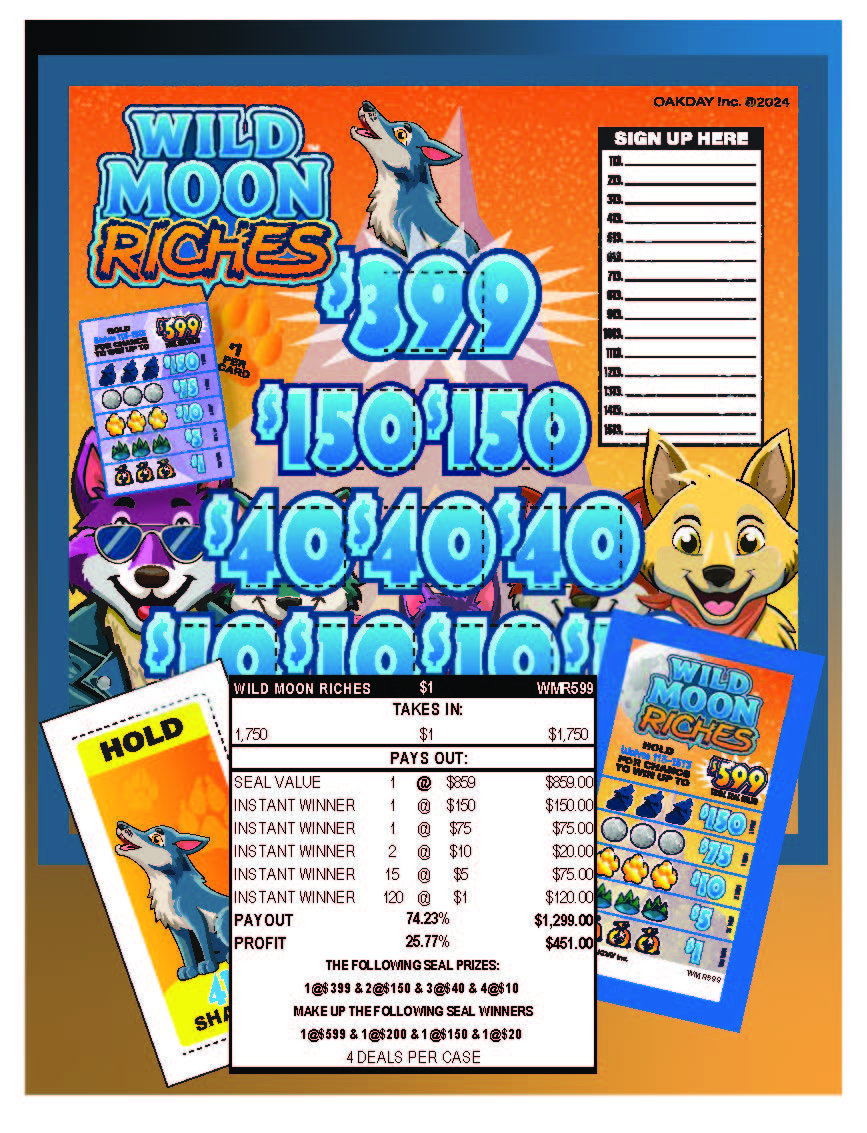 Wild Moon Riches 1750ct Climber Seal Game Pull Tabs