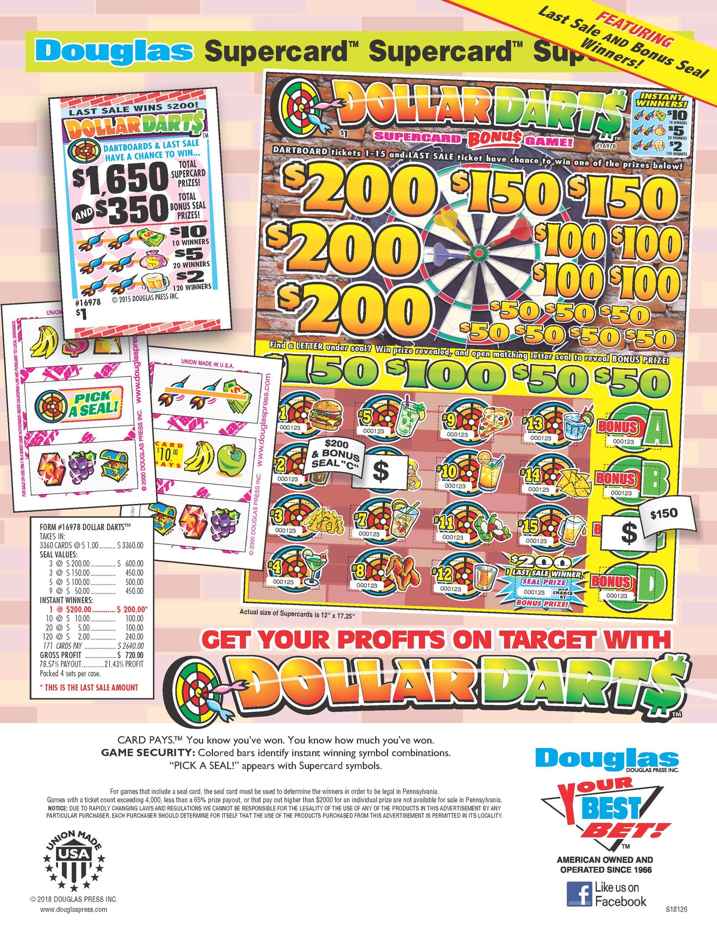 dollar darts pull tab