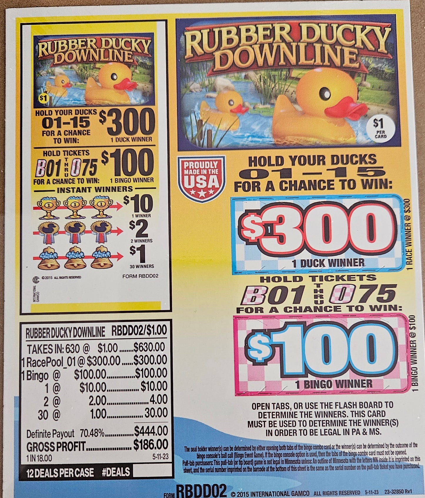 Rubber Ducky Downline 630ct Seal Game Pull Tabs