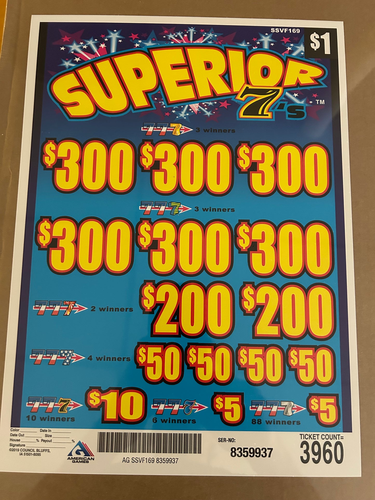 superior 7s pull tab