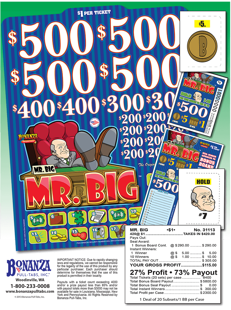 Mr. Big 420ct Bonus Board Pull Tabs