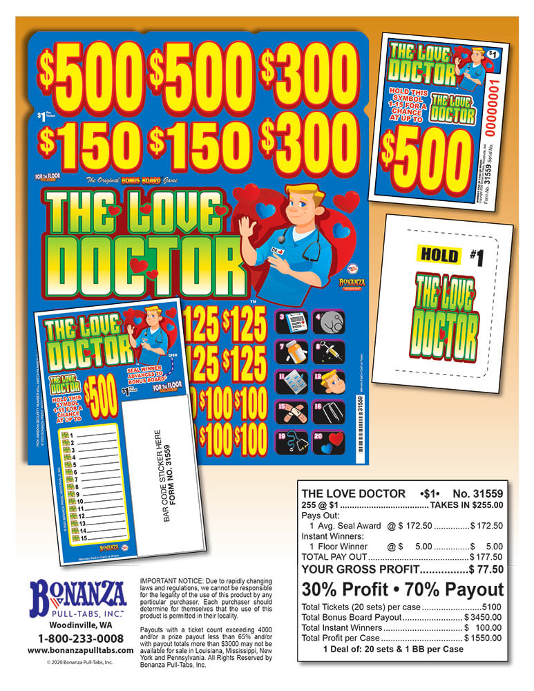The Love Doctor 255ct Bonus Board Pull Tabs
