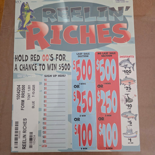 Reelin Riches 1001ct Seal Game Pull Tabs