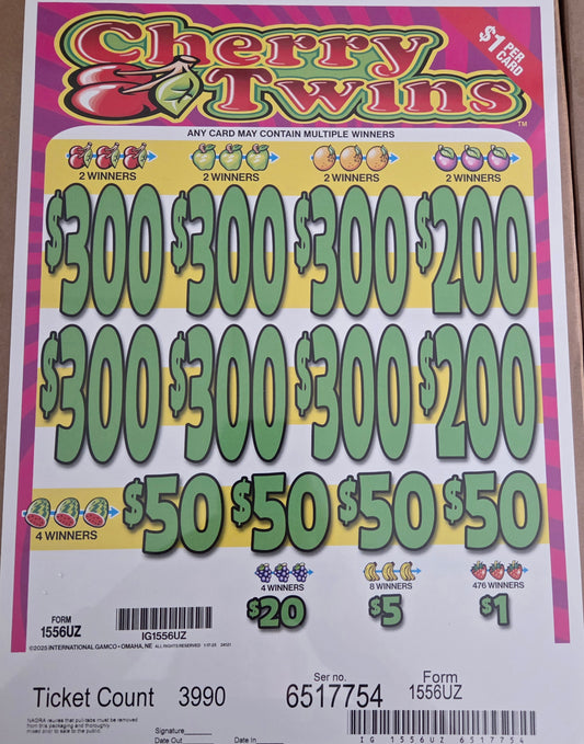 Cherry Twins $1 3990ct Instant Pull Tabs