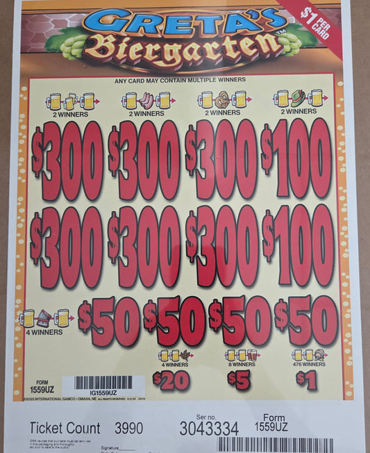 Greta's Biergarten $1 3990 6-$300 Instant Pull Tabs