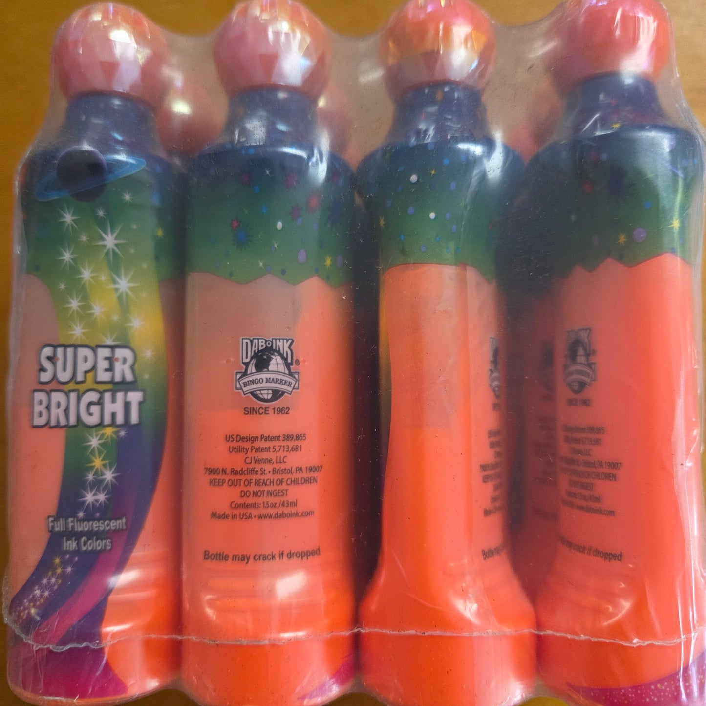 12ct Orange Super Bright 1.5oz Bingo Daubers