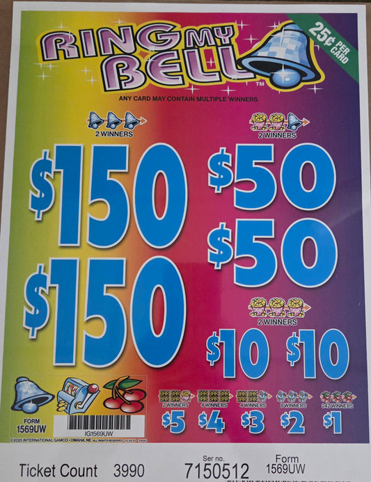 Ring My Bell $0.25 3990ct Instant Pull Tabs