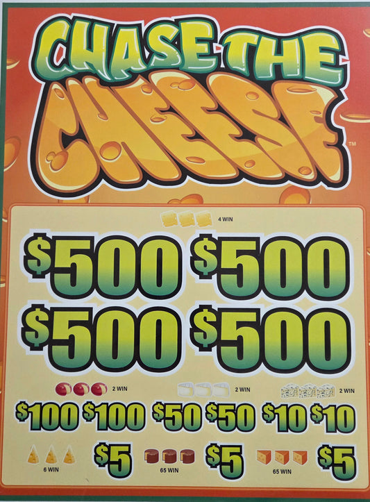 Chase The Cheese 3990ct 4-$500 Instant Pull Tabs