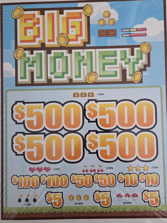 Big Money 3990ct 4-$500 Instant Pull Tabs