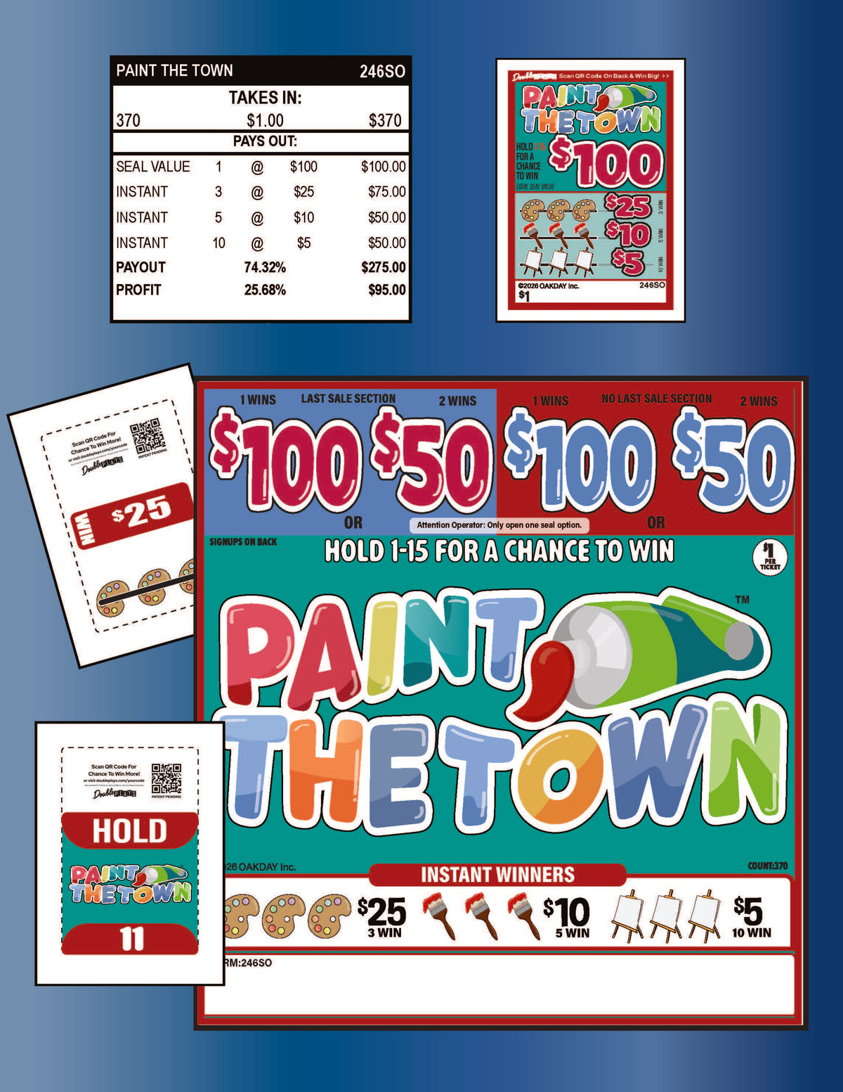 Paint The Town 370ct Seal Game Pull Tabs