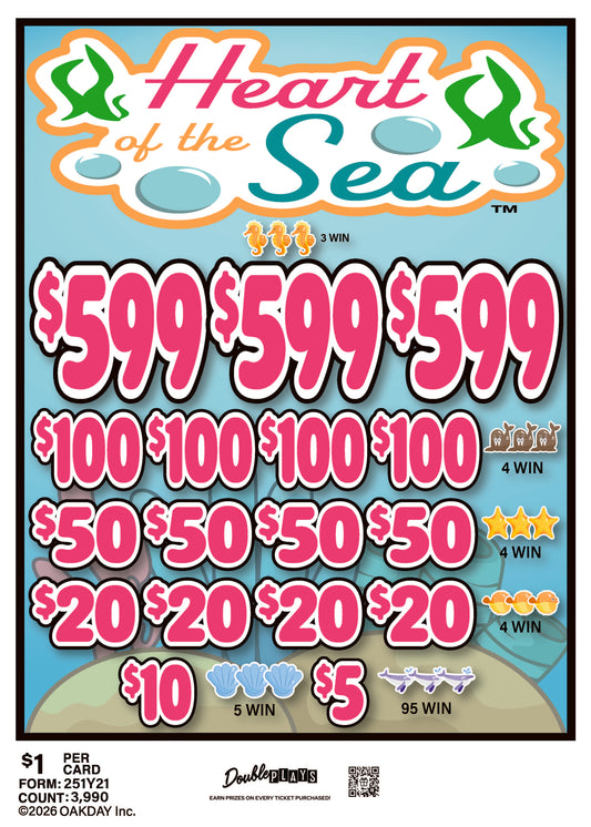 Heart of the Sea $1 3990ct 3-$599 Instant Pull Tabs