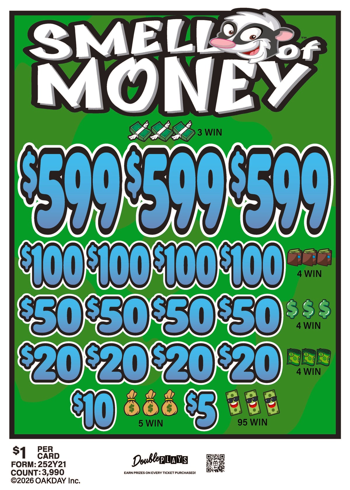 Smell of Money $1 3990ct 3-$599 Instant Pull Tabs