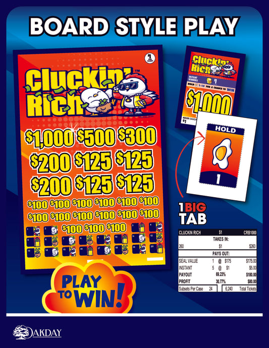 Cluckin' Rich 260ct Subset Bonus Board Pull Tabs