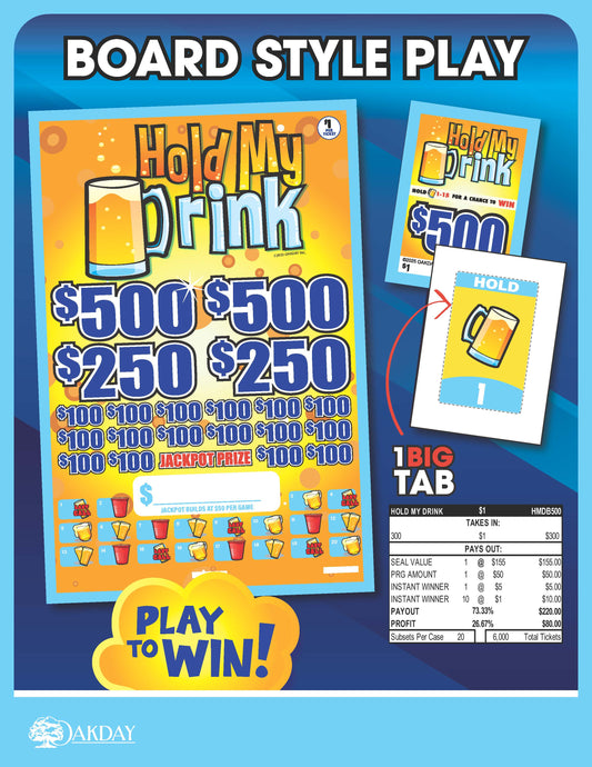 Hold My Drink 300ct Subset Bonus Board Pull Tabs